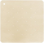 HEVEA Natural Rubber Wave Bath Mat – Square 21x21 in | Non-Slip Shower & Bathtub Mat with 364 Suction Cups, Plastic-Free & Biodegradable (Sand)