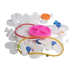 Fielect 85Pcs Plastic Gear Kit DC Motor Gears Kit DIY Gear Assortment Accessories Set for Motor Robot Various Gear Axle Belt Bushings