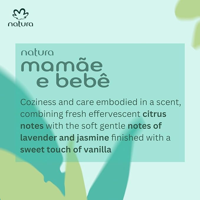 Natura - Mamãe e Bebê Mom & Baby Cologne | Gentle Fresh Scent for Babies | Alcohol-Free, Hypoallergenic, Pediatrician Tested, Vegan & Safe Daily Use – 3.4 fl oz (100 ml)