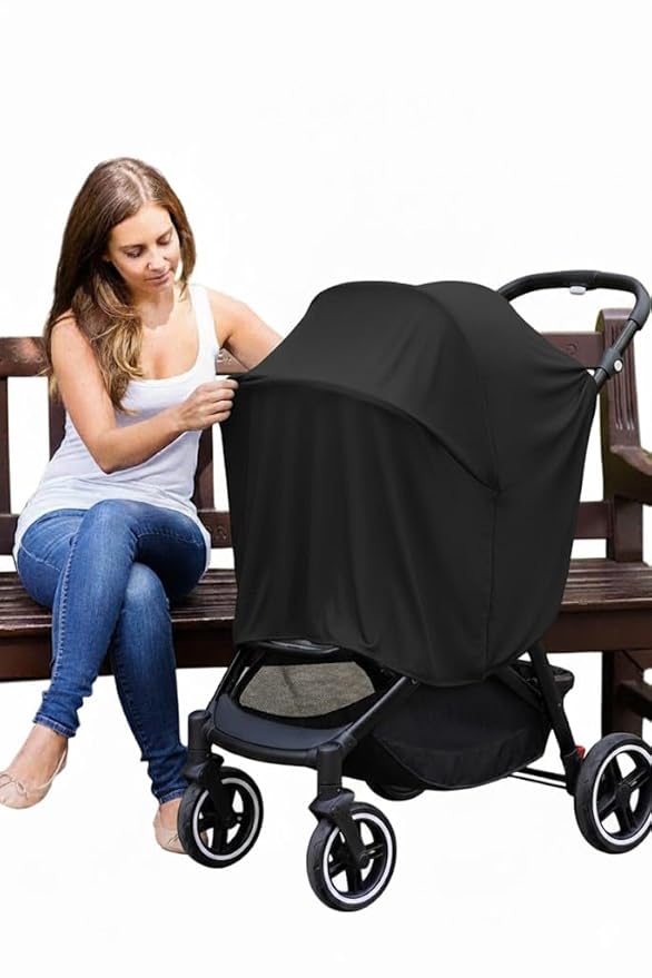 Byrd & Blume Maternity Nursing Cover Breathable Lightweight Breastfeeding Cover Wrap Shawl Scarf Poncho Full 360 (Black, One size)