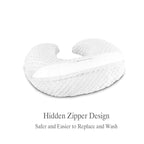 Nursing Pillow for Breastfeeding and Bottle Feeding Pillow, Support for Mom and Baby, with 2 Removable Machine Washable Cover, Ergonomic Breastfeeding Pillow (White)