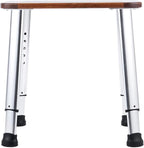 Bathroom Shower Bench Bath Stool Bathtub Seat Spa Chair Foot Rest Step, Height Adjustable Lightweight Waterproof and Rustproof, Teak