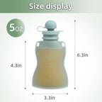 Reusable Baby Food Pouches with Straws, 4 Pack Refillable Silicone Squeezable Pouch for Kids Toddlers, BPA Free, Baby Food Storage Containers for Make Homemade, 5 oz