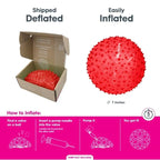 Edushape Original Sensory Ball - 7" Transparent Red Baby Ball for Gross Motor Skills Development (6 Months & Up)
