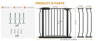Extra Wide Baby Gate Extra Wide Extra Tall Dog Gates for Stairs Doorways Black Metal Tension Indoor Safety Gates with Pressure Mount 38.5-43.5 Inch Wide