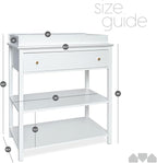 Milliard Nursery Dresser and Baby Changing Table with Storage & Removable Diaper Changing Top, White Modern Diaper Changing Station, Includes Spacious Drawer and Shelves, 18.5 x 35.5 x 40 inches