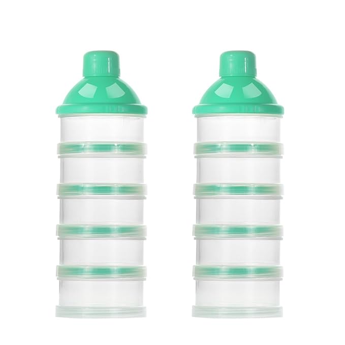 Accmor Formula Dispenser On The Go, 5 Compartments Stackable Formula Container for Travel, Baby Milk Powder Kids Snack Container, BPA Free