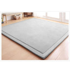 Loartee Coral Velvet Crawling Rugs & Play Mat (6'8"x 6'8", Gray) for Toddler Children & Yoga Exercise