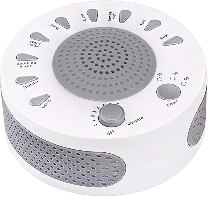 White Noise Machine Sleep Helper Sound Relaxation Machine Sleep Therapy Sound Machine with 27 Unique Natural Sounds, Sleep Disorders Noise Cancelling for Home, Office, Spa, Yoga, Kids
