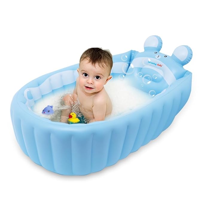 | Inflatable Tub,Newborn Bathtub Seat for Infant,Non-Slip Baby Pool for Sitting up,Foldable Toddler Tub Shower,Portable Travel Bath for Kids 0-6 Year