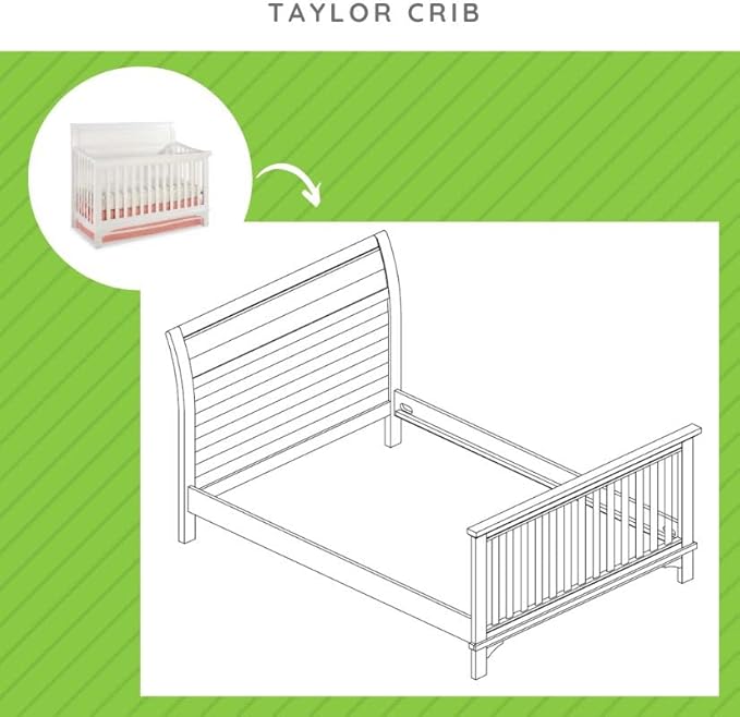 Full-Size Conversion Kit Bed Rails for Westwood Design Convertible Cribs - Solid Wood Rail - Toddler and Adult Bed Rail for Full-Size Beds - Essential Nursery and Baby Furniture (Unfinished, Option 3)