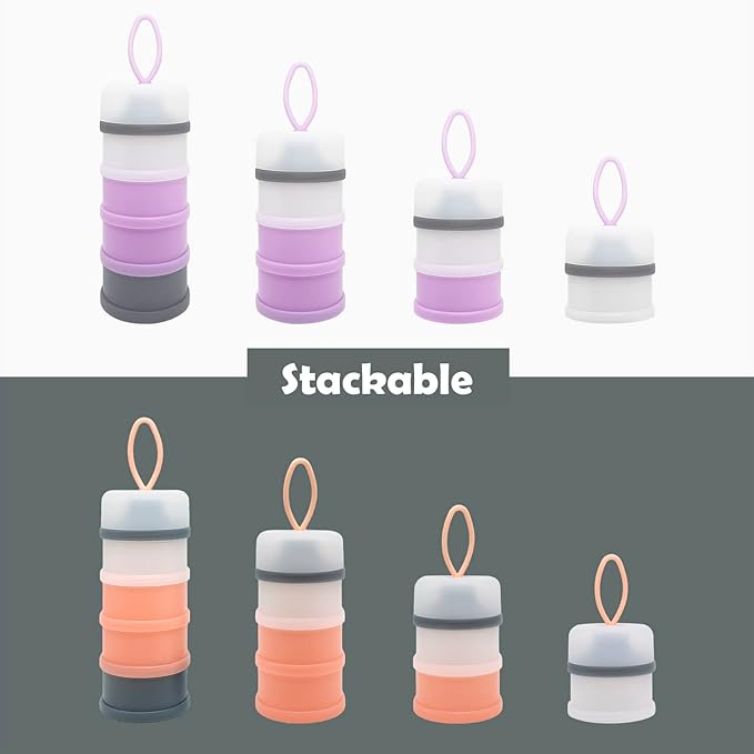 Baby Formula Dispenser, Formula Container, Portable Milk Powder Dispenser Container, Baby Feeding Travel Storage Container, Non-Spill Stackable Baby Snack Storage Container, BPA Free, 2 Packs