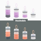 Baby Formula Dispenser, Formula Container, Portable Milk Powder Dispenser Container, Baby Feeding Travel Storage Container, Non-Spill Stackable Baby Snack Storage Container, BPA Free, 2 Packs