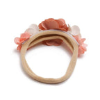 Baby Girl Nylon Headbands Flower Hair Bows Accessories-Elastic Hair Band Crown Handmade FLoral Wraps Birthday Gifts for Girls Newborn Infant Toddler 3Pcs