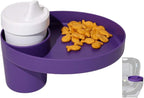 Travel Tray Oval USA Made Extend Your Current Cup Holder to Hold Your Cup Plus A Tray for Snacks, Toys and Accessories. Use in a Car Seat, Booster, Stroller, Golf Cart, Outdoor Chair, Purple