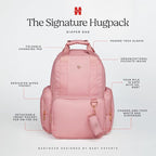 Huggies Signature Hug Pack Diaper Backpack, Bridal Rose, O/S