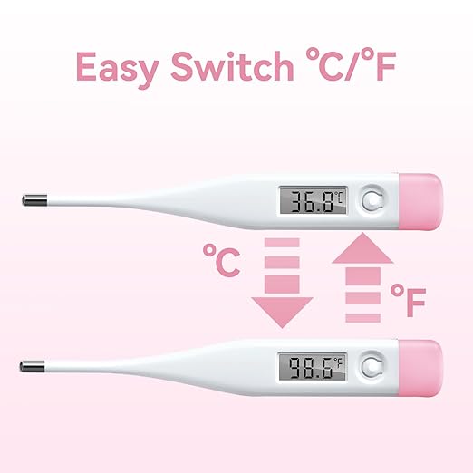 Digital Oral Thermometer for Adults and Children with LCD Display, Oral Thermometer for Baby with Fever Alarm Rectal & Underarm Use, Fast Reading Thermometer