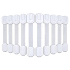 4our Kiddies 10 Pack Baby Proof Cabinet Latches, Childproof Drawer Latches with 6 Extra 3M Adhesives, Adjustable Child Safety Cabinet Strap Locks, Baby Drawer Locks for Kids and Child Safety