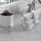 HIPHOP PANDA Baby Washcloths, Rayon Made from Bamboo - 2 Layer Ultra Soft Absorbent Newborn Bath Face Towel - Reusable Baby Wipes for Delicate Skin - Gray Stripe, 30 Pack