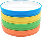 Elk and Friends Kids 7.8” Porcelain White Plates with Silicone Sleeves | Divided Plates | Suitable for Kids/Toddlers | Microwave & Dishwasher Safe | Non Slip | Snack Dishes…