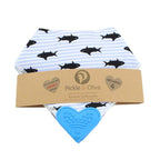 Pickle & Olive Bandana Teething Bibs with Attached Teether - Set Of 4 - Nautical