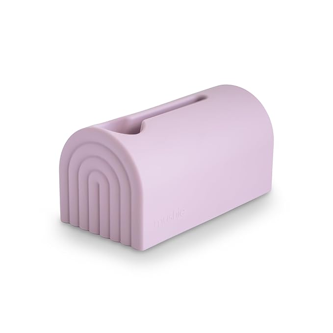 mushie Bath Spout Cover | Soft Silicone Bathtub Faucet Safety Guard for Kids | Universal Fit (Soft Lilac)