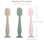 3-Pack Baby Diaper Cream Spatula - Baby Diaper Rash Cream Applicator for Butt Paste - Diaper Cream Brush for Newborn Essentials (grey, green, pink)