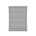 Storkcraft Crescent 4 Drawer Chest (Pebble Gray) – GREENGUARD Gold Certified, Easy-to-Match Chest of Drawers for Nursery and Kids Bedroom, Dresser Organizer for Children’s Bedroom