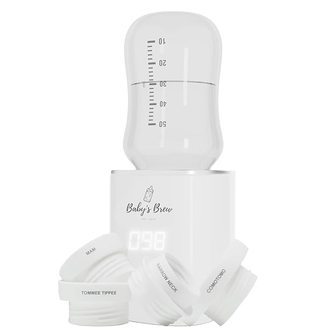 The Baby’s Brew 3.0 Portable Bottle Warmer Adapter Set, Breastmilk, Formula & Water Warmer, Smart Sensor Technology, Leak-Proof, Travel-Friendly, BPA-Free, | Single Warmer with 4 Adapters