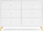 Delta Children Essex 6 Drawer Dresser, Bianca White/Natural