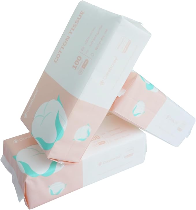 Ultra Soft Dry Baby Wipes Unscented Face Cleansing Multi-Purpose Pure Cotton Tissue (3 PACK-300 count))