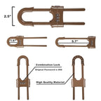 4 Pack Child Proof Sliding Cabinet Door Code Locks Baby Safety Cupboard Locks Adjustable U Shaped Cabinet Latches for Knob Handle Drawers Closet (4 PCS, Coffee)