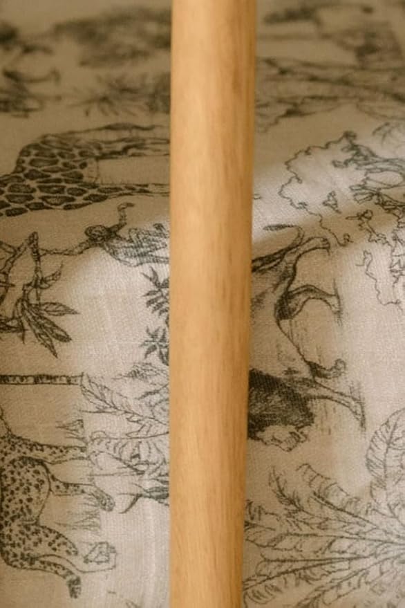 Oilo Crib Sheet, Breathable, Fitted, Organic Cotton Jersey, 300-Thread, Machine Wash, Fits Standard Crib (28" x 52" x 6"), Toddler Bedding, Heirloom Organic Collection, Vintage Safari