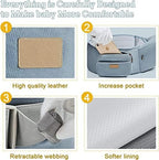 FRUITEAM 6-in-1 Baby Carrier with Waist Stool/Hip Seat for Breastfeeding, One Size Fits All - Adapt to Newborn, Infant & Toddler (Blue)