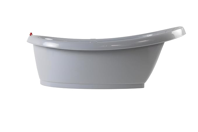 BEABA by OKBaby, Onda Baby Bath, Ergonomic Multi-Position tub for Infants and Babies up to 12 Months, Integrated Water Thermometer, Made in Italy, Grey