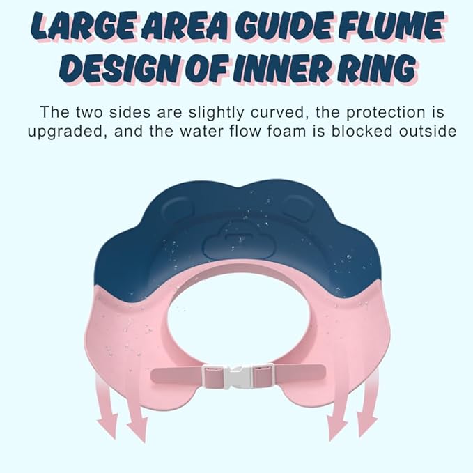 Baby Shower Cap - Waterproof Bath Visor for Toddlers 1-3 Years, Extra Soft Silicone Hair Washing Hat for Kids, Keep Water Out of Eyes(Animal Design) (Blue)