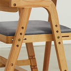 Solid Wood high Chairs for Toddlers,High Chair Grows with Kid for Dining, Study Chair for Children, Light Brown