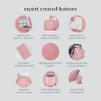 Huggies Signature Hug Pack Diaper Backpack, Bridal Rose, O/S