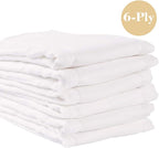 Fasoar Cotton Prefold Cloth Diapers - 100% Unbleached Premium Cotton, 6 Ply Baby Washable Diapers for Babies to Toddlers Multi-Use (10-35 lbs)(6ply 6 Count 01)