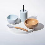 Avanchy Silicone Training Sippy Cup with Straw Lid – For Babies 6+ Months to Toddlers 1 Year Old – 8 oz Infant Water Cup for Baby Led Weaning, White