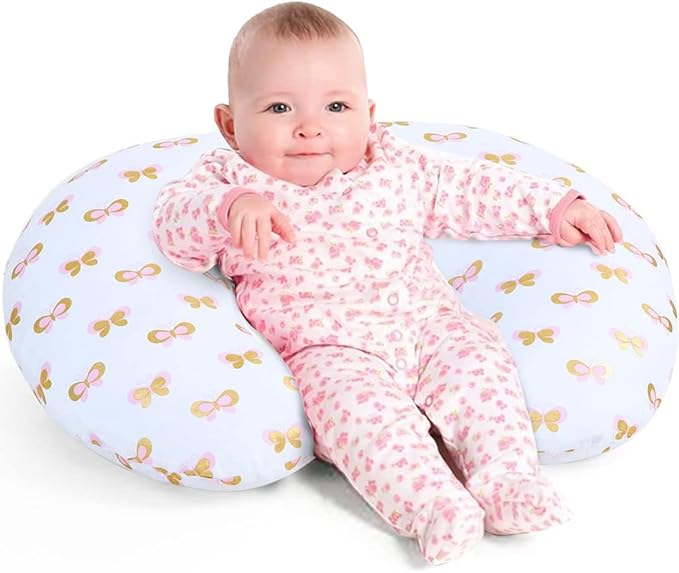Little Grape Land Nursing Pillow, Breast Feeding Pillows for Mom, Butterfly Soft Cover with Breathable Filling, Feeding Support Pillow for 0-12 Months, Multifunctional Support Cushion for Travel