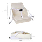 Toddler Booster Seat for Dining Table, Booster Seat for Table, 12.6x3.34 Inch Portable High Chair for Travel, HOSEASCA Compact Lightweight Travel Booster Seat with Adjustable Straps for Baby(Beige)