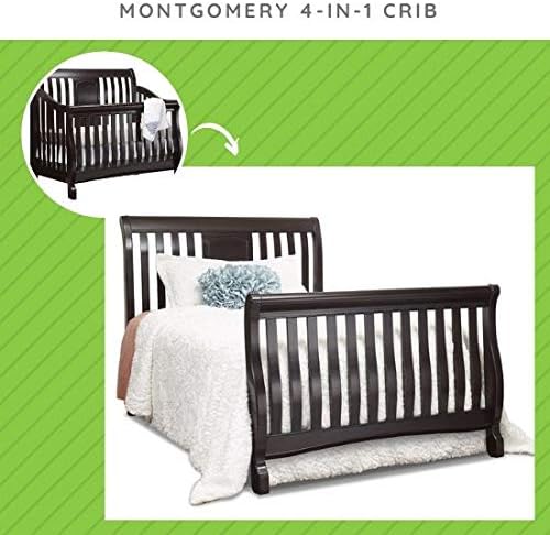 Full-Size Conversion Kit Bed Rails for Sorelle Convertible Cribs - Solid Wood Rail - Toddler and Adult Bed Rail for Full-Size Beds - Essential Nursery & Baby Furniture (Model #215, Espresso)