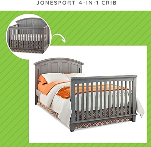 Full-Size Conversion Kit Bed Rails for Westwood Design Convertible Cribs - Solid Wood Rail - Toddler and Adult Bed Rail for Full-Size Beds - Essential Nursery and Baby Furniture (Cloud, Option 2)