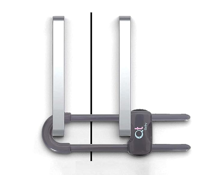 Baby Proofing Cabinet Locks | Adjustable U Shaped Baby Safety Latches for Drawers, Fridge, Closet |Modern Baby Proofing Cabinet Lock with Extra Secure Lock Buttons (Pack of 4)