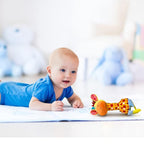 HUADADA Baby Soft Rattles Shaker, Infant Developmental Hand Grip Toys, Sensory Learning Toys with Teether, Sounds for Baby, 3-6-9-12 Months Old