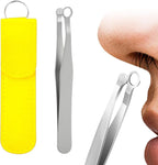 2026 New Stainless Steel Nose Hair Tweezers, Universal Portable Reusable Nose Hair Plucker for Men & Women (Yellow)