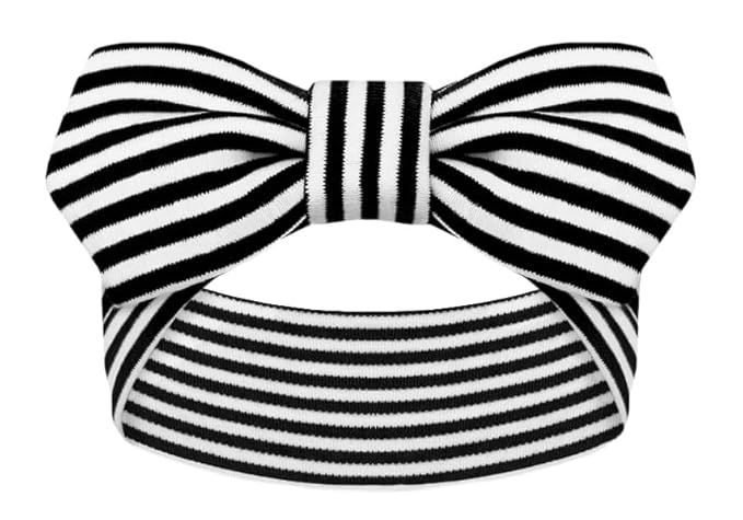 Creative Knitwear Purdue Boilermakers Infant Girls Black/White Striped Hair Knot Headband Embroidered Logo - Size Newborn - 4T