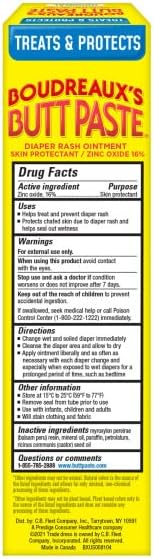 Boudreaux's Butt Paste Original Diaper Rash Cream, Ointment for Baby, 4 Oz (Pack of 5)