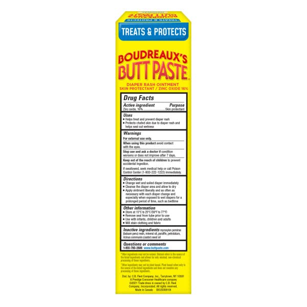 Boudreaux's Butt Paste Original Diaper Rash Cream, Ointment for Baby, 4 oz. Tube, (Pack of 11)